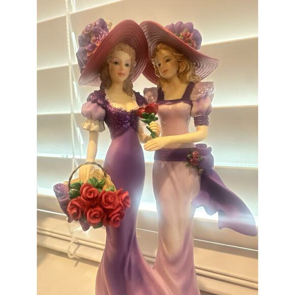 Thomas Kinkade Portraits of Style & Grace Collection 3 Figurines Red Hat Society - Picture 4 of 13